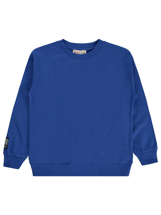 Silversun Basic Etiket Armalı 8-13 Yaş Sweatshirt - Mavi