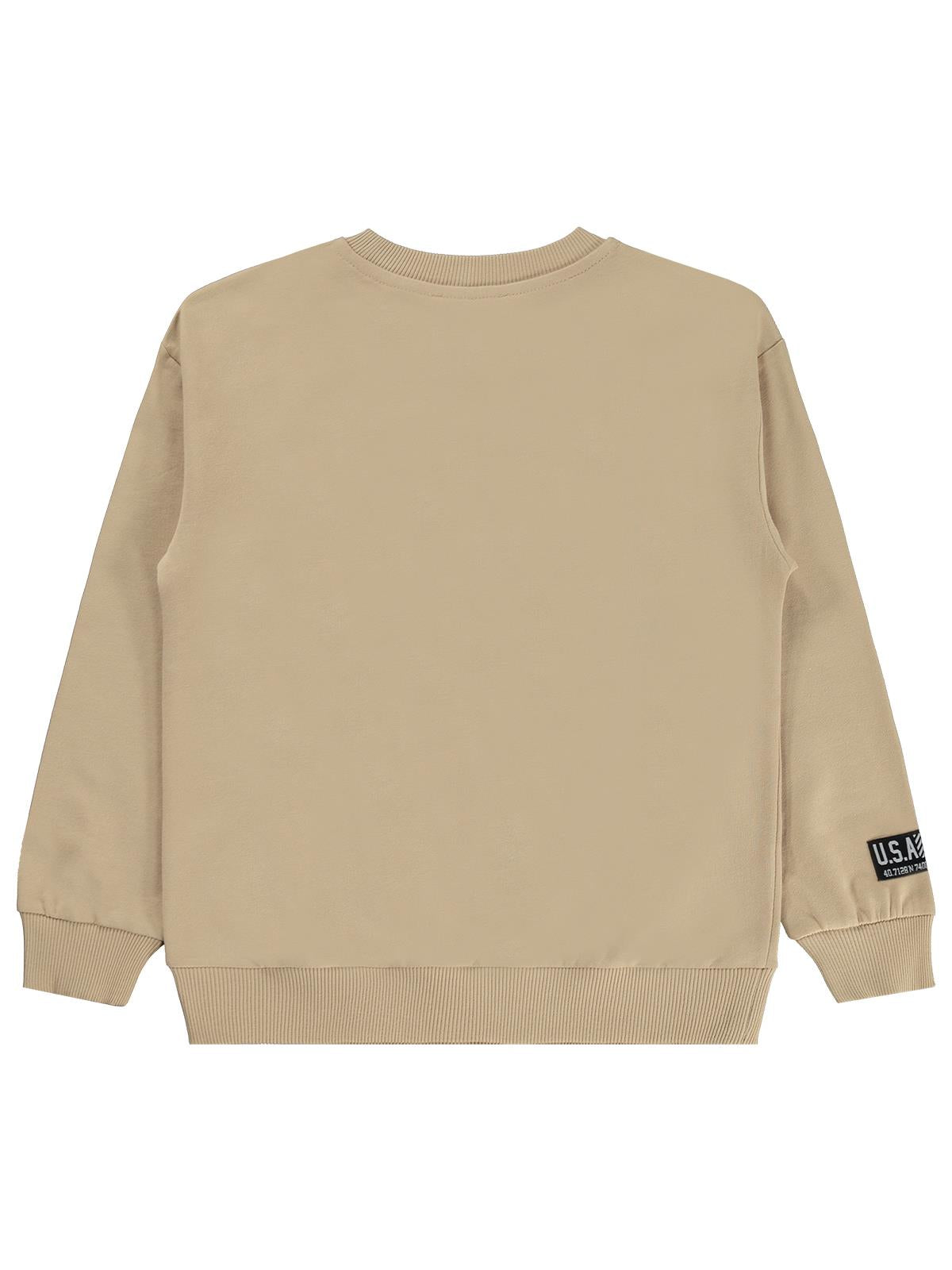 Silversun Basic Etiket Armalı 8-13 Yaş Sweatshirt - Bej