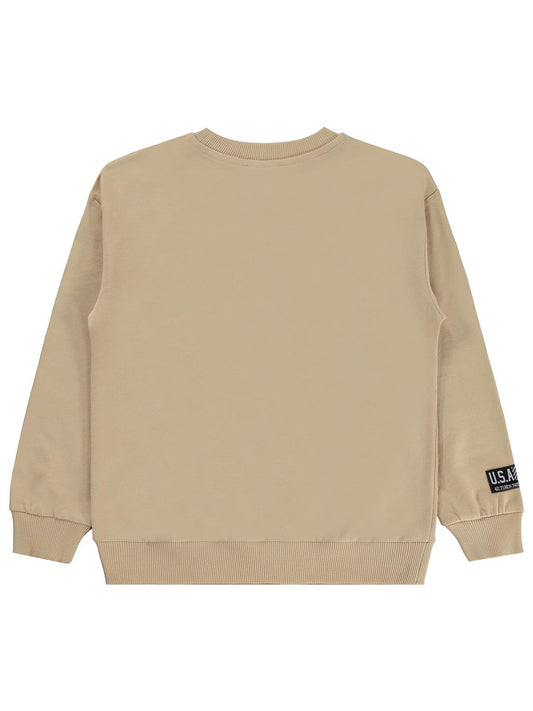 Silversun Basic Etiket Armalı 8-13 Yaş Sweatshirt - Bej