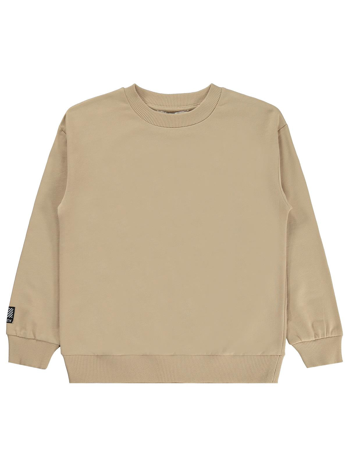 Silversun Basic Etiket Armalı 8-13 Yaş Sweatshirt - Bej