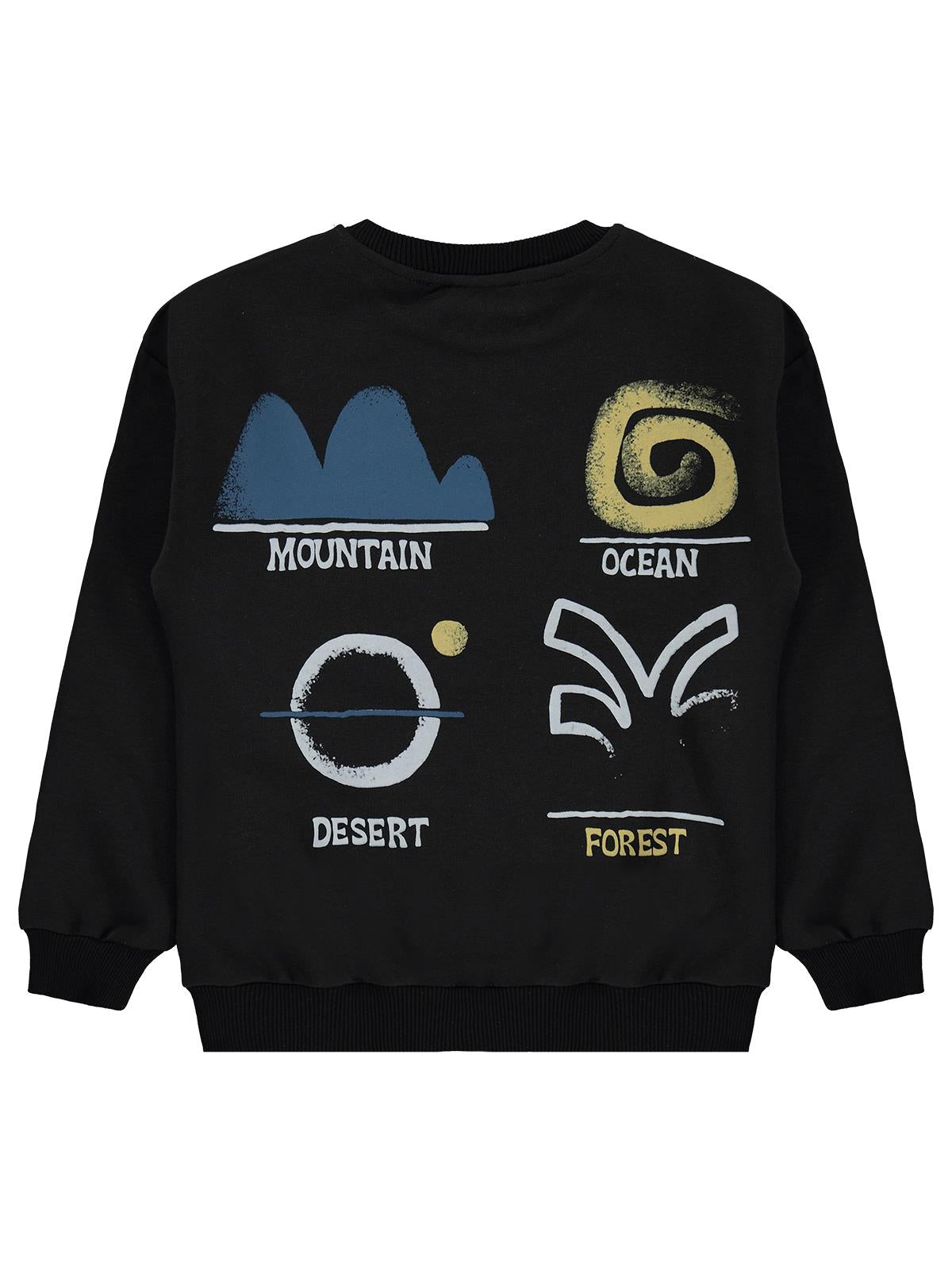Silversun OCEAN Baskılı 8-13 Yaş Sweatshirt - Siyah