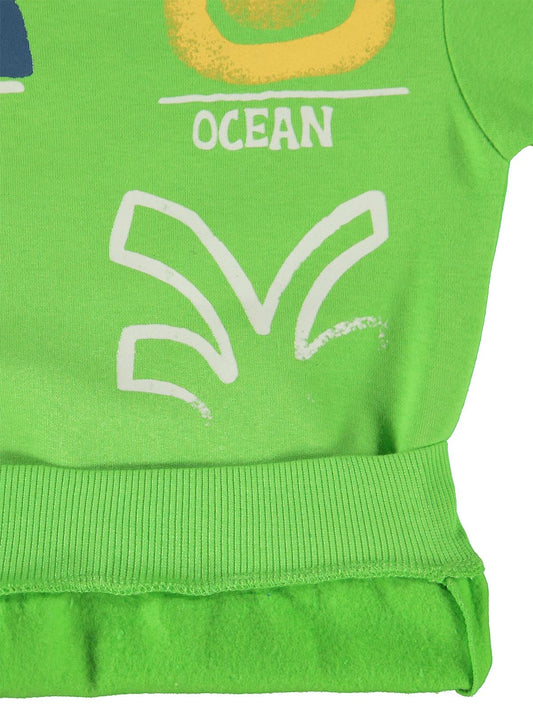 Silversun OCEAN Baskılı 8-13 Yaş Sweatshirt - Yeşil