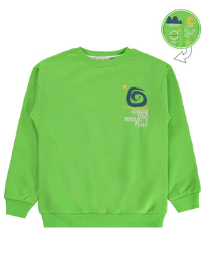 Silversun OCEAN Baskılı 8-13 Yaş Sweatshirt - Yeşil