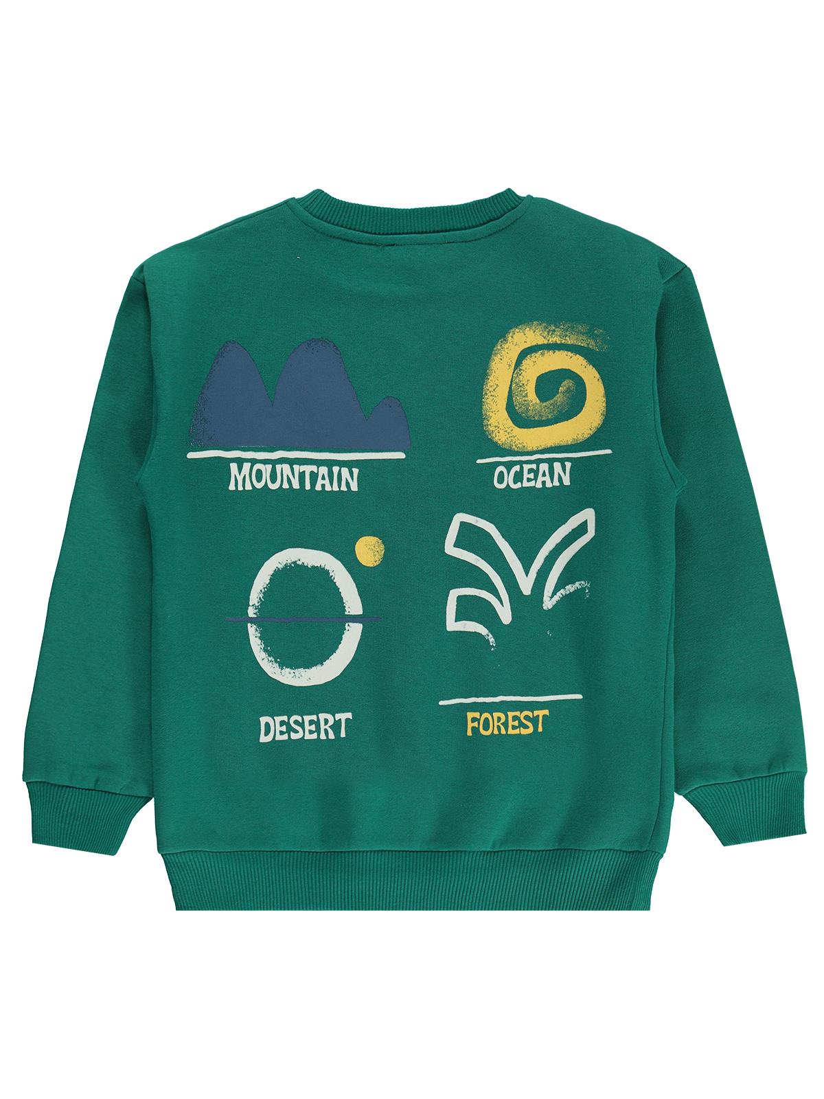 Silversun OCEAN Baskılı 8-13 Yaş Sweatshirt - Yeşil