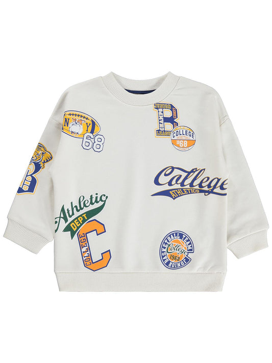 Silversun Athletic 68 Baskılı 2-7 Yaş Sweatshirt - Ekru