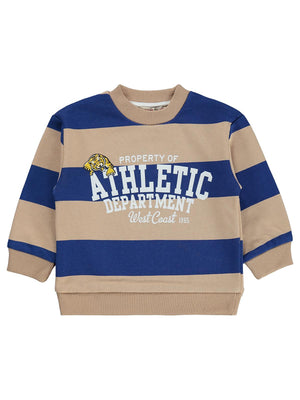 Silversun Athletic Baskılı Çizgili 2-7 Yaş Sweatshirt - Mavi
