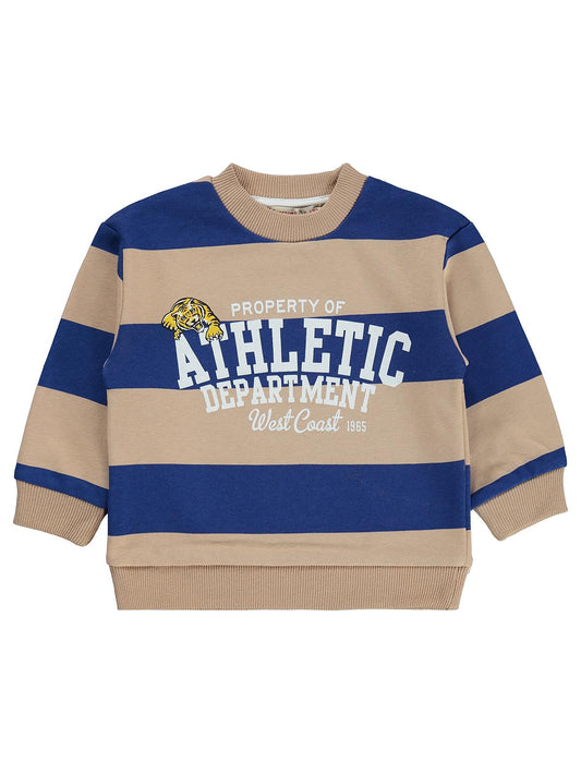 Silversun Athletic Baskılı Çizgili 2-7 Yaş Sweatshirt - Mavi