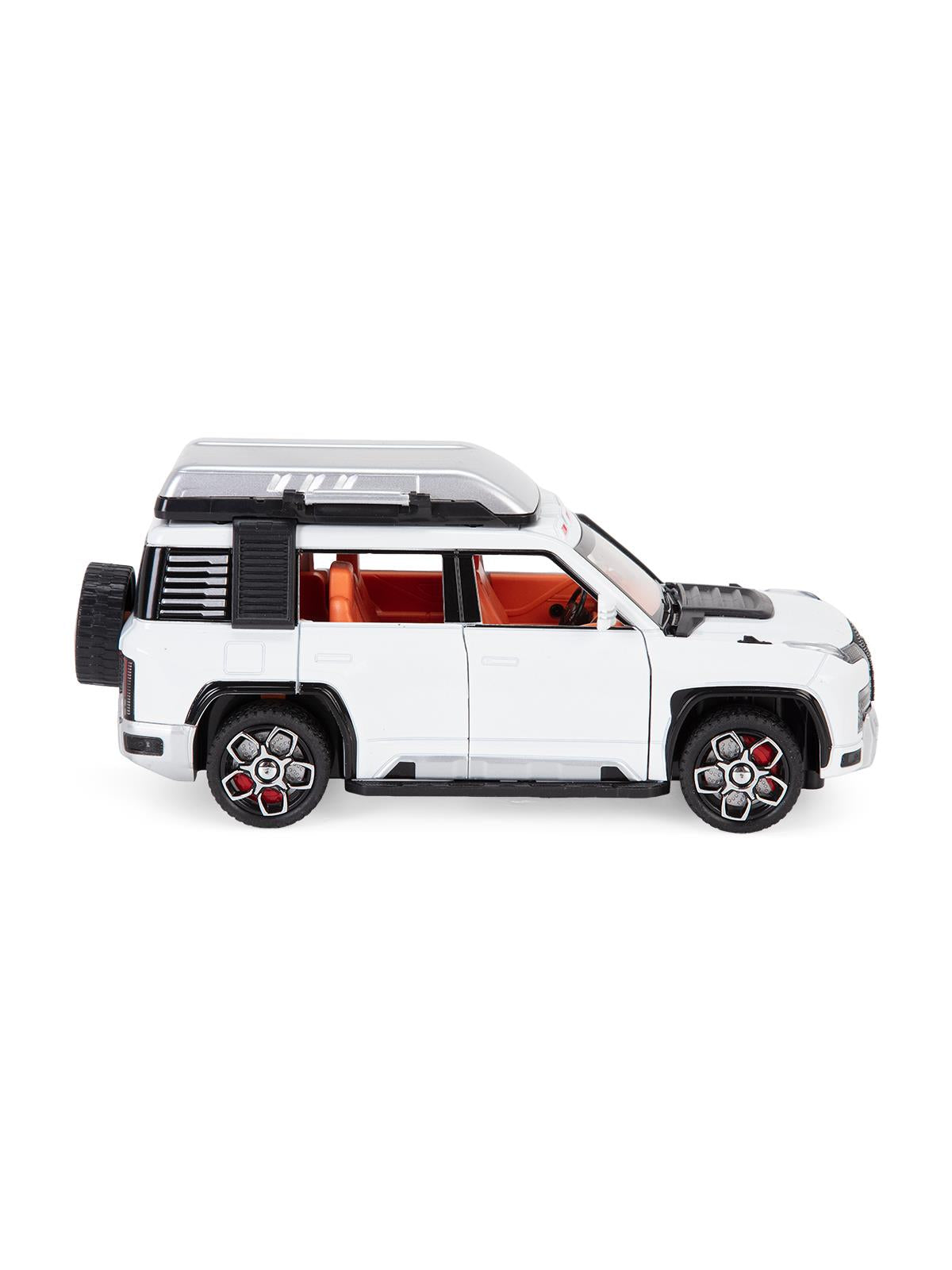 Vardem Çek Bırak 1:24 Işıklı ve Sesli Kapıları Açılan Lr Jeep - Beyaz