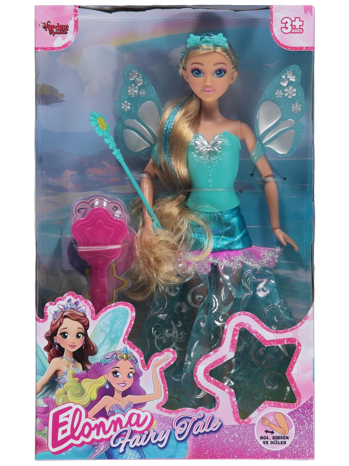 Vardem Kutulu 29 Cm Aksesuarlı Kanatlı ve Asalı Bebek - Yeşil