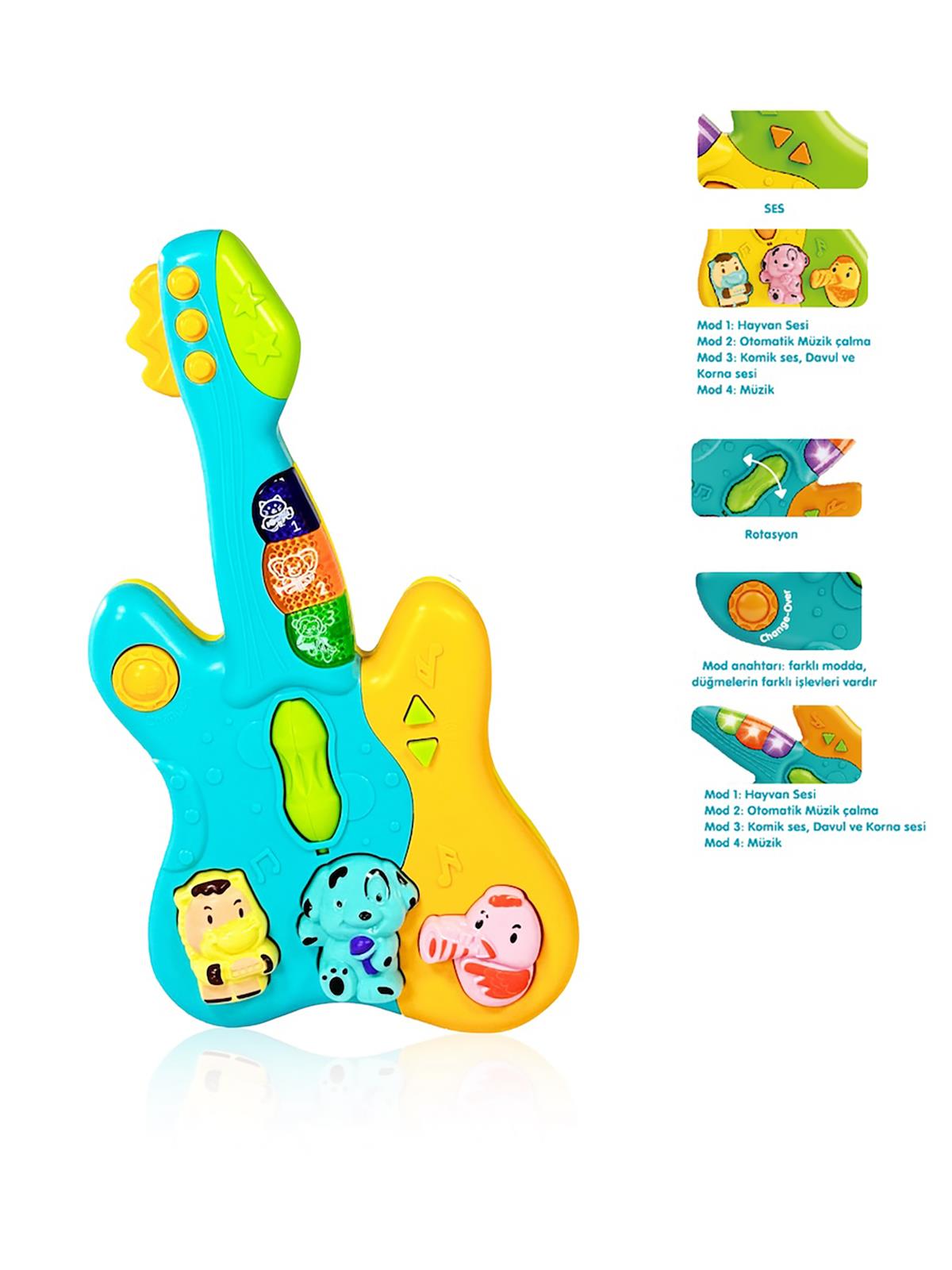 Vardem Işıklı ve Müzikli Kutulu Gitar Bebek Piyanosu - Mavi