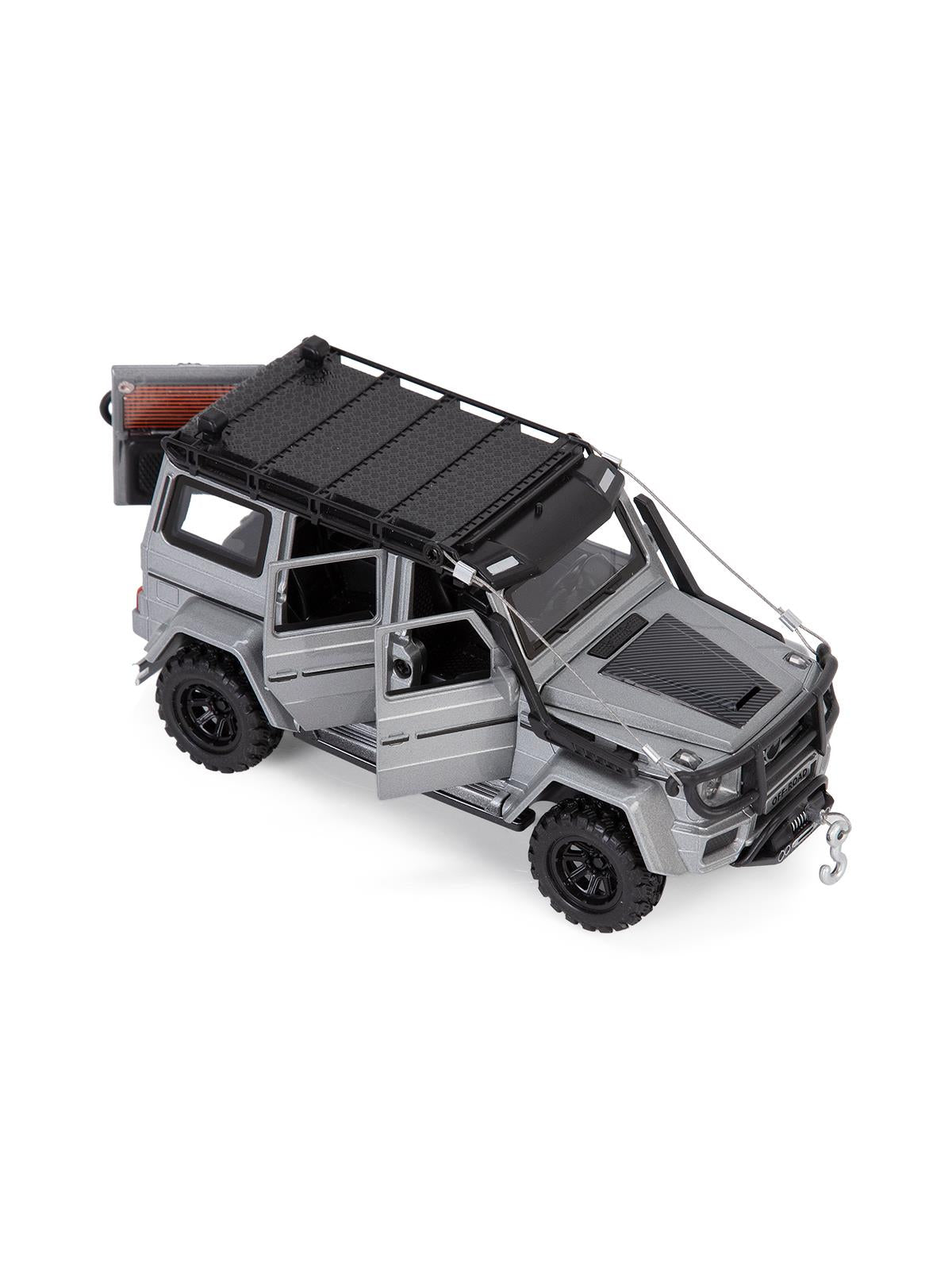 Vardem Kutulu 1:32 Çek Bırak Işıklı ve Sesli Off Road Metal Jeep - Gri