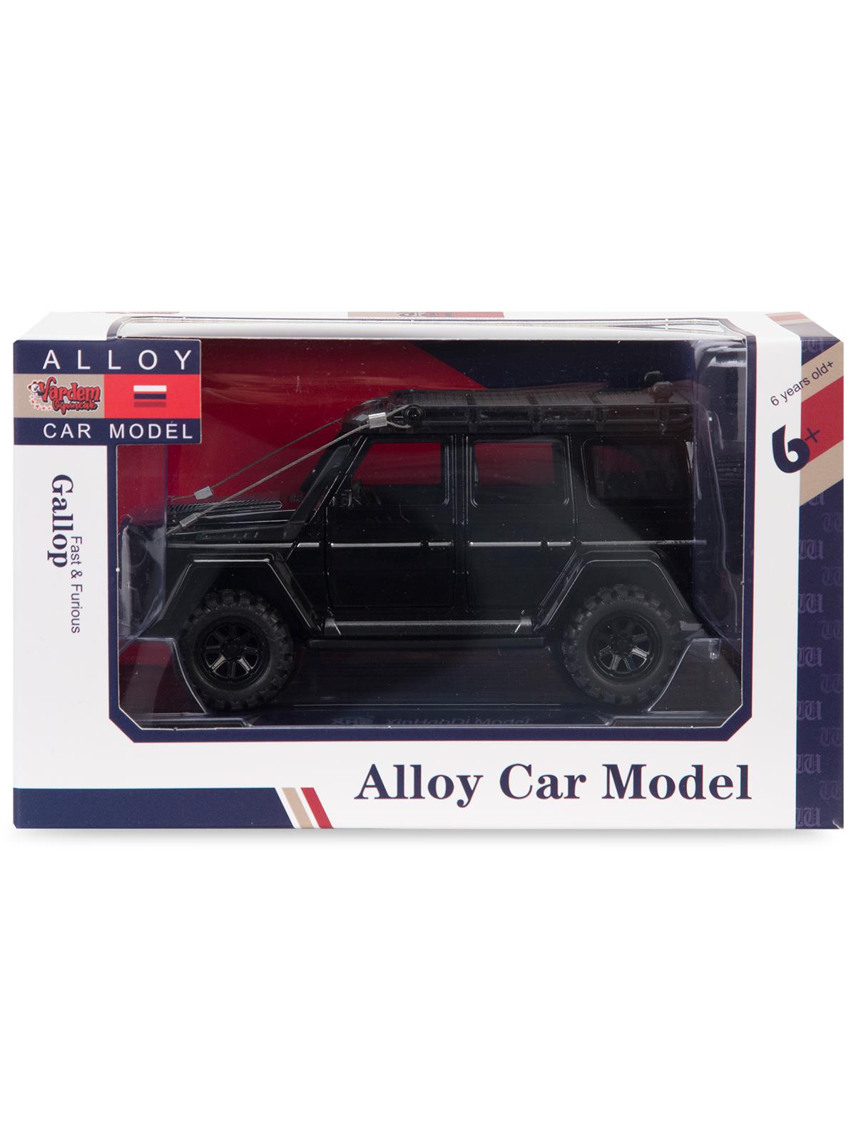 Vardem Kutulu 1:24 Çek Bırak Işıklı ve Sesli Off Road Metal Jeep - Siyah