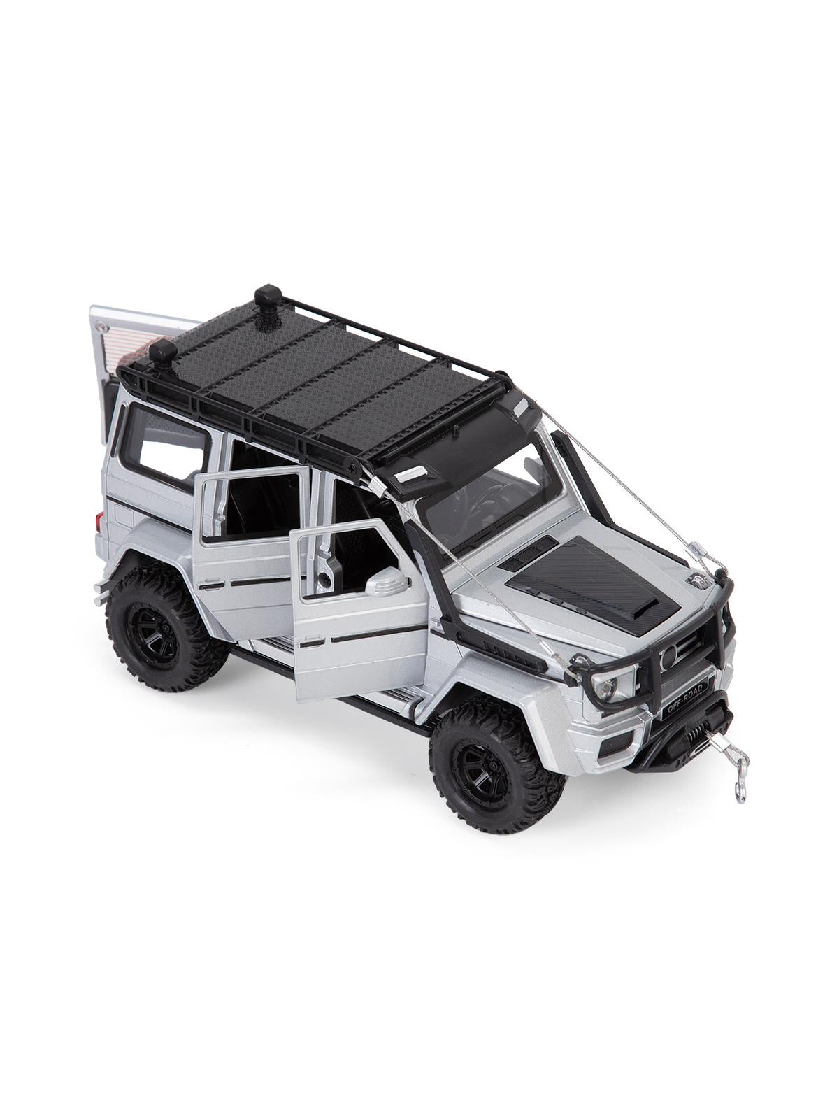 Vardem Kutulu 1:24 Çek Bırak Işıklı ve Sesli Off Road Metal Jeep - Gri
