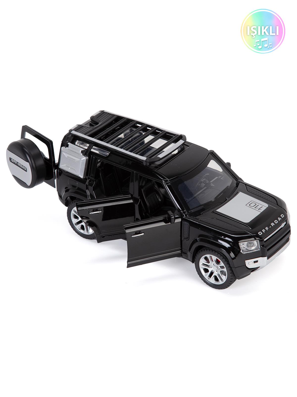 Vardem Kutulu 1:24 Çek Bırak Işıklı ve Sesli Off Road Def Jeep - Siyah