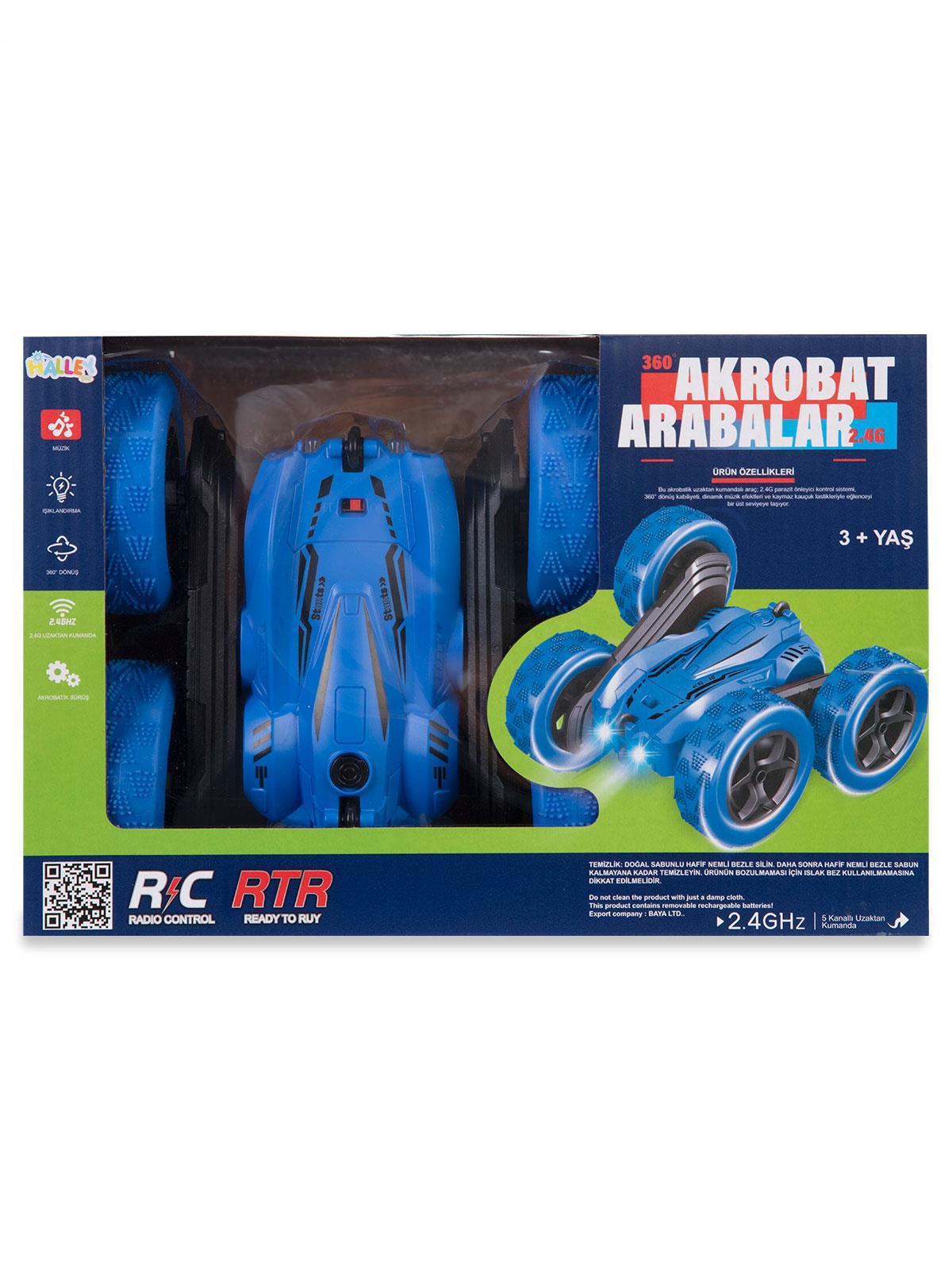 SH40201B 16 Cm Dört Tekerlekten Çekişli 360 Dönebilen 2.4 Ghz Kumandalı Araba - Mavi