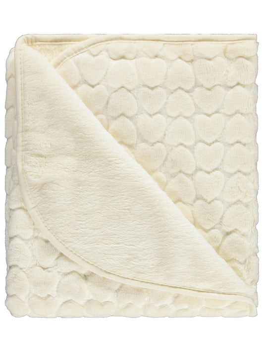 Civil Baby Kalp Empirme Baskılı 100x120 cm Battaniye - Bej