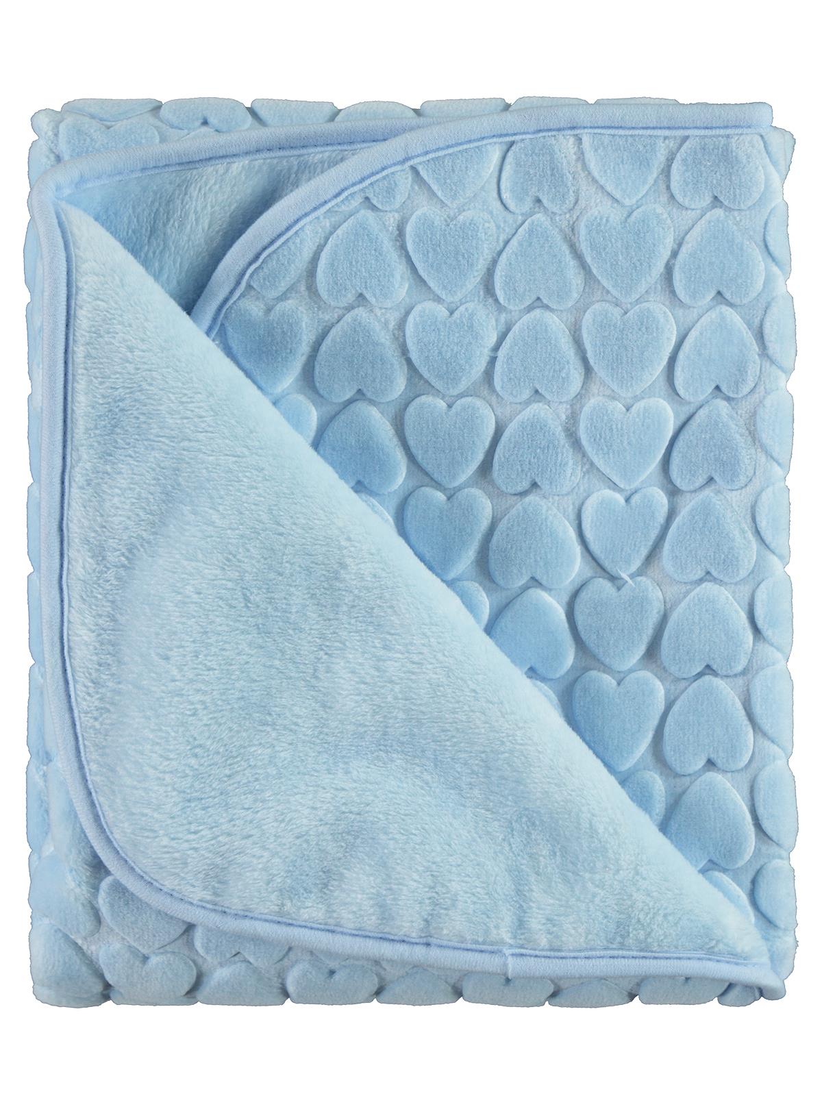 Civil Baby Kalp Empirme Baskılı 100x120 cm Battaniye - Mavi