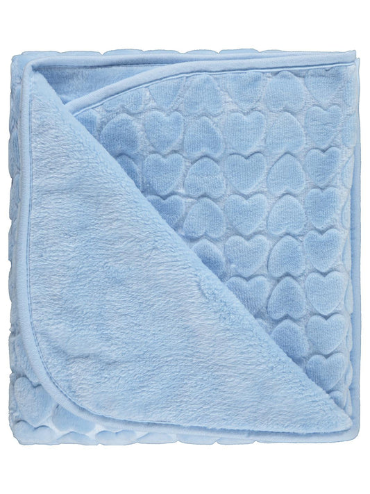 Civil Baby Kalp Empirme Baskılı 100x120 cm Battaniye - Mavi