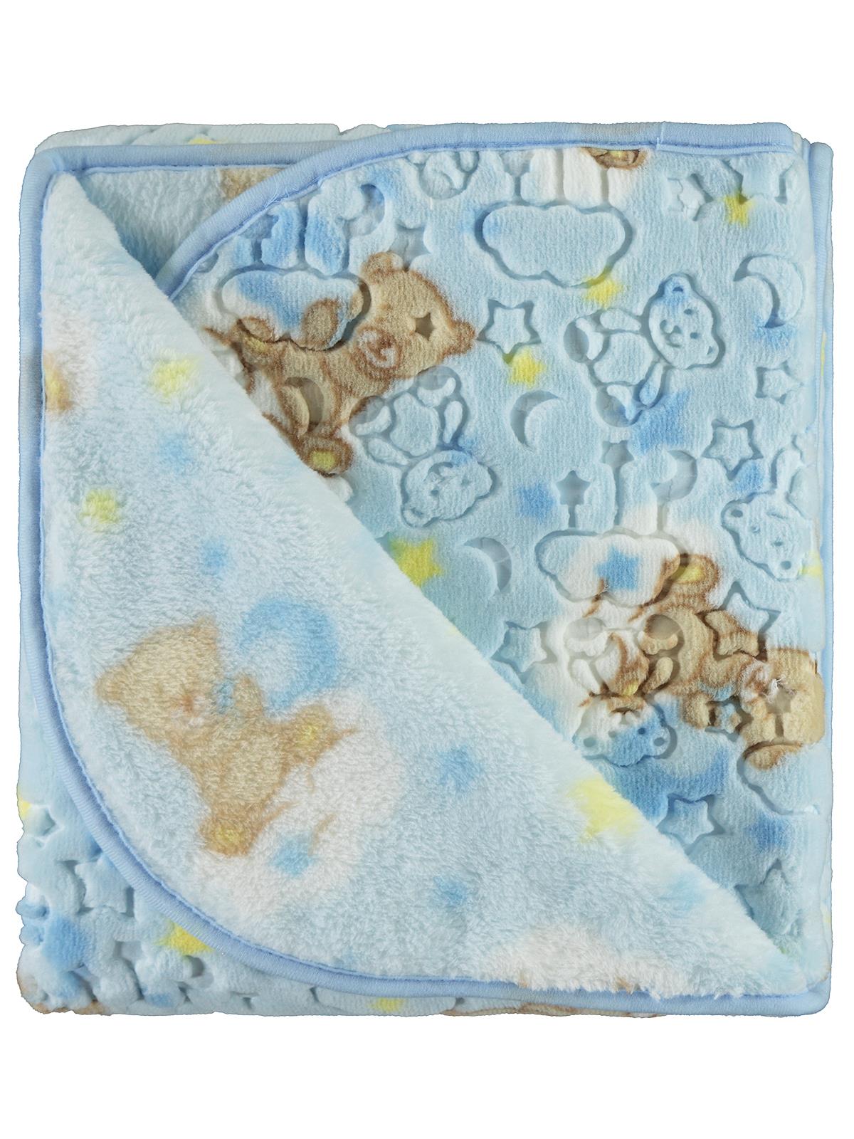 Civil Baby Ayıcık Empirme Baskılı 100x120 cm  Battaniye - Mavi
