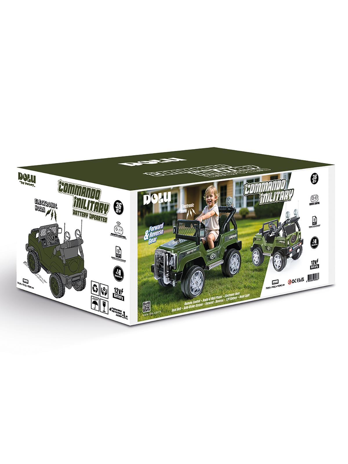Dolu Oyuncak  Commando Mılıtary Akülü Araba 12v Mp3 Player