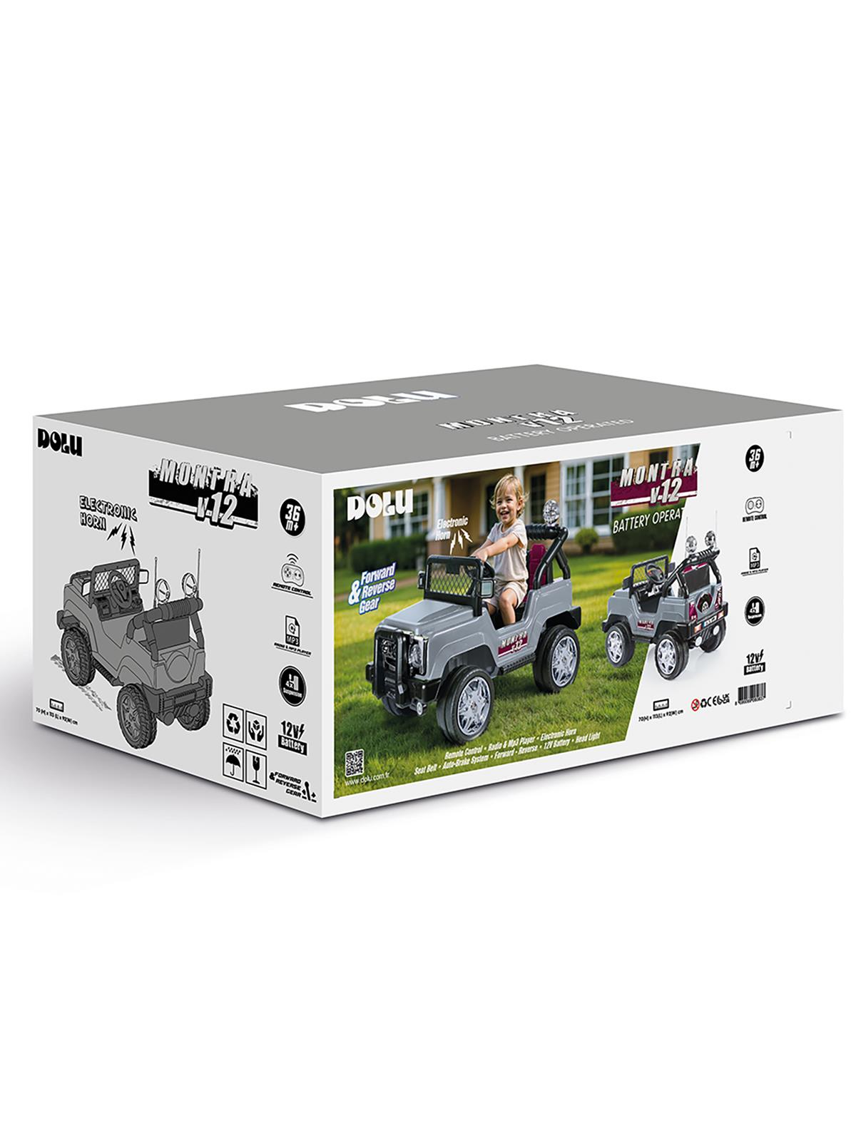 Dolu Oyuncak Montra 12 Volt Kumandalı - Gri
