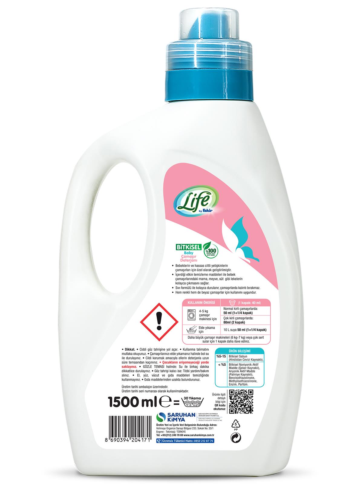 Fakir Bitkisel Bazlı Sıvı Çamaşır Deterjanı 1500 ml
