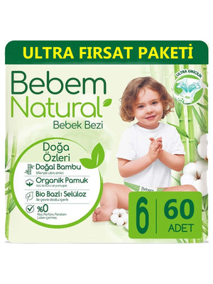Bebem Natural 6 Beden Extra Large Ultra Fırsat Paketi 60 Adet