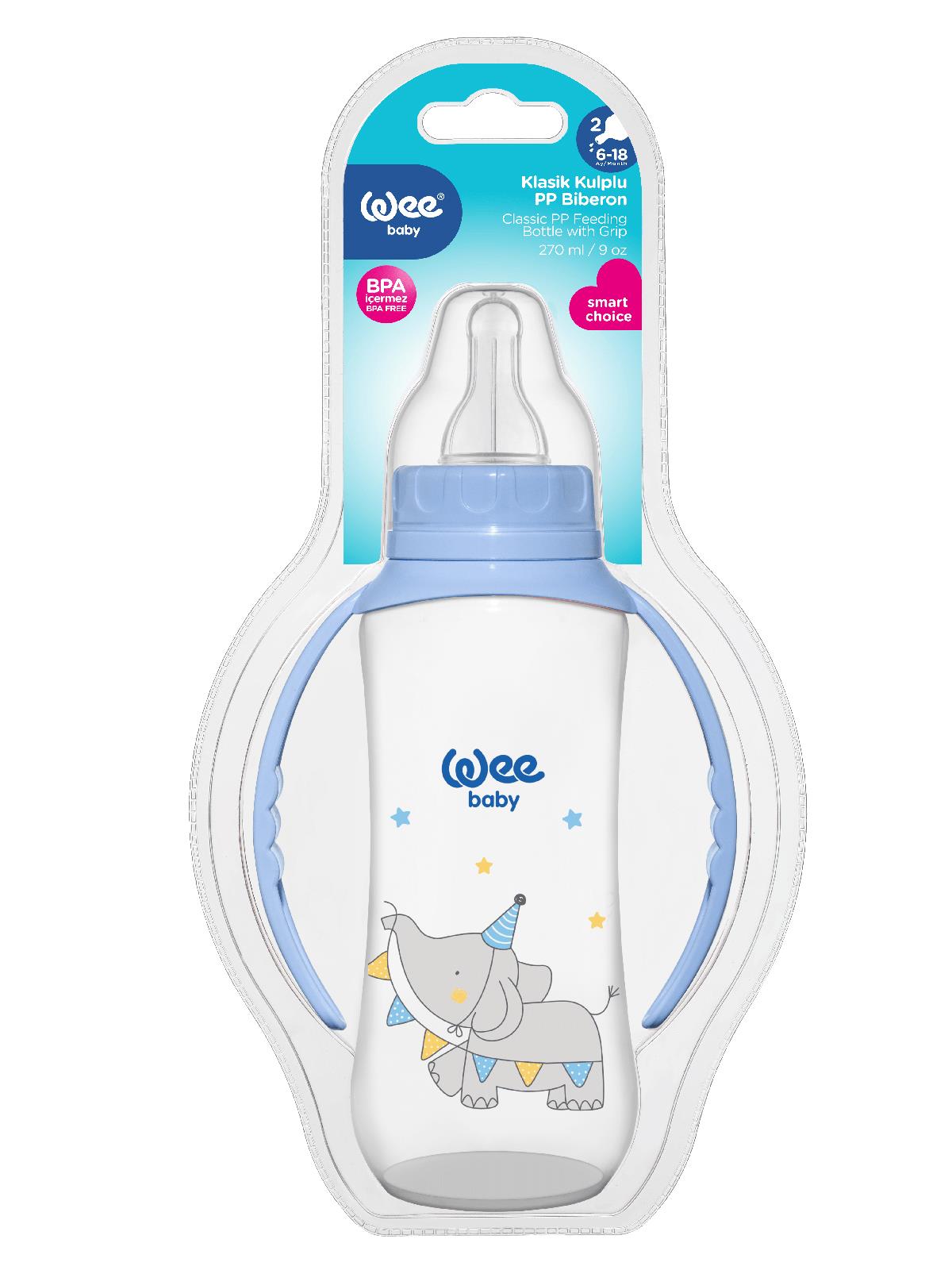 Wee Baby Pp Kulplu 270 Ml Bıberon - Mavi