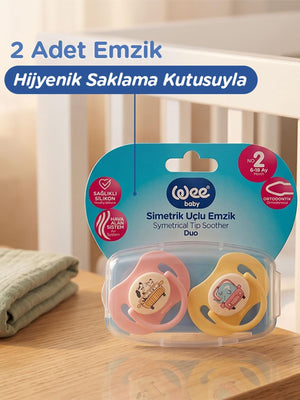 Wee Baby Duo Simetrik Uçlu Emzik 6-18 Ay No:2 - Sarı