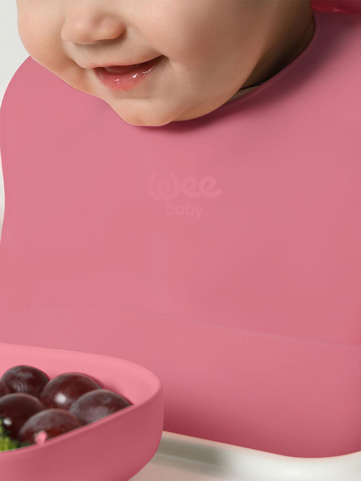 Wee Baby Silikon Mama Önlüğü - Pembe