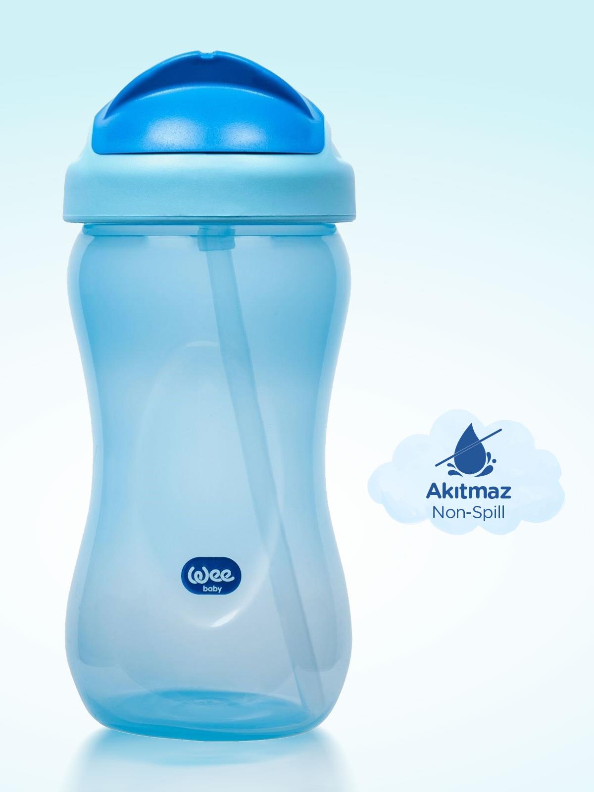 Wee Baby Renkli Pipetli Bardak 350 ml - Mavi