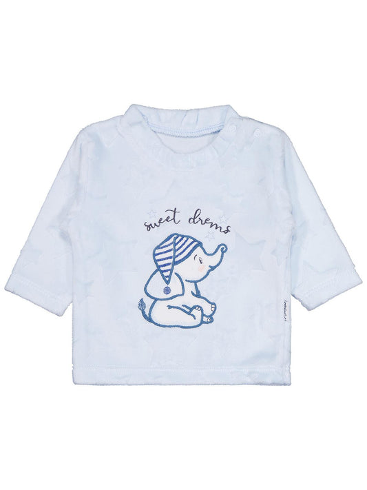 Minidamla Filli Nakış Patikli 2Li 1-6 Ay Pijama Takımı - Mavi