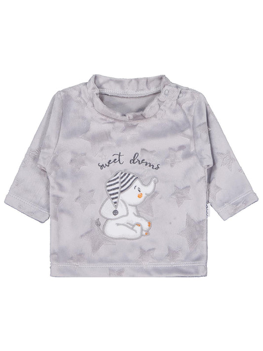 Minidamla Filli Nakış Patikli 2Li 1-6 Ay Pijama Takımı - Gri