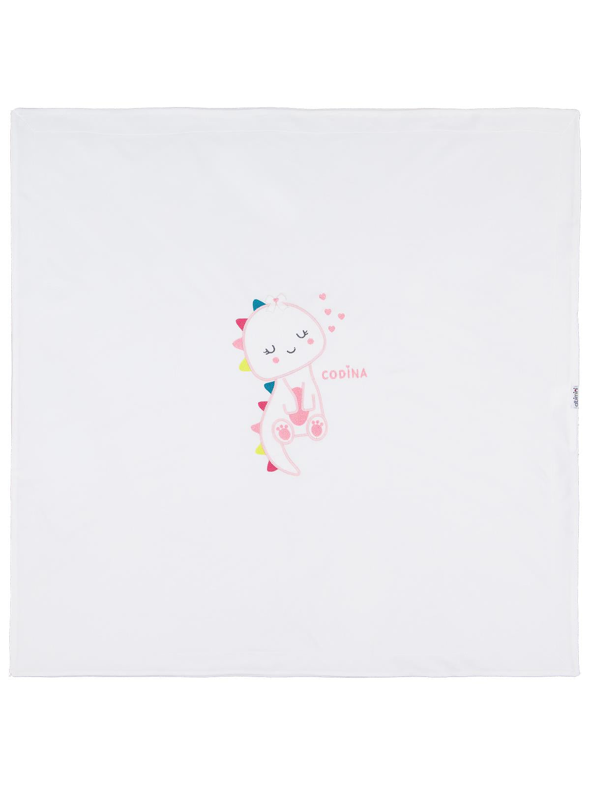 Albimini Zürafa Nakış Battaniye - Ekru