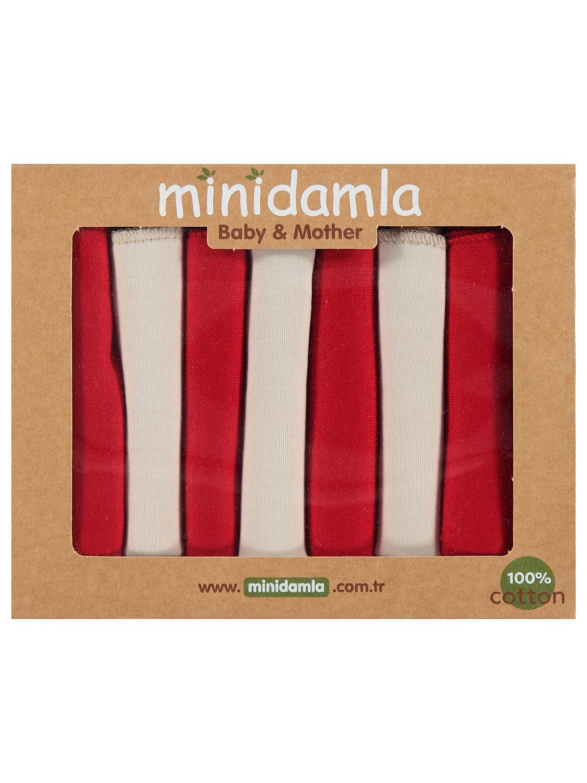 Minidamla 7li Ağız Mendili - Kırmızı