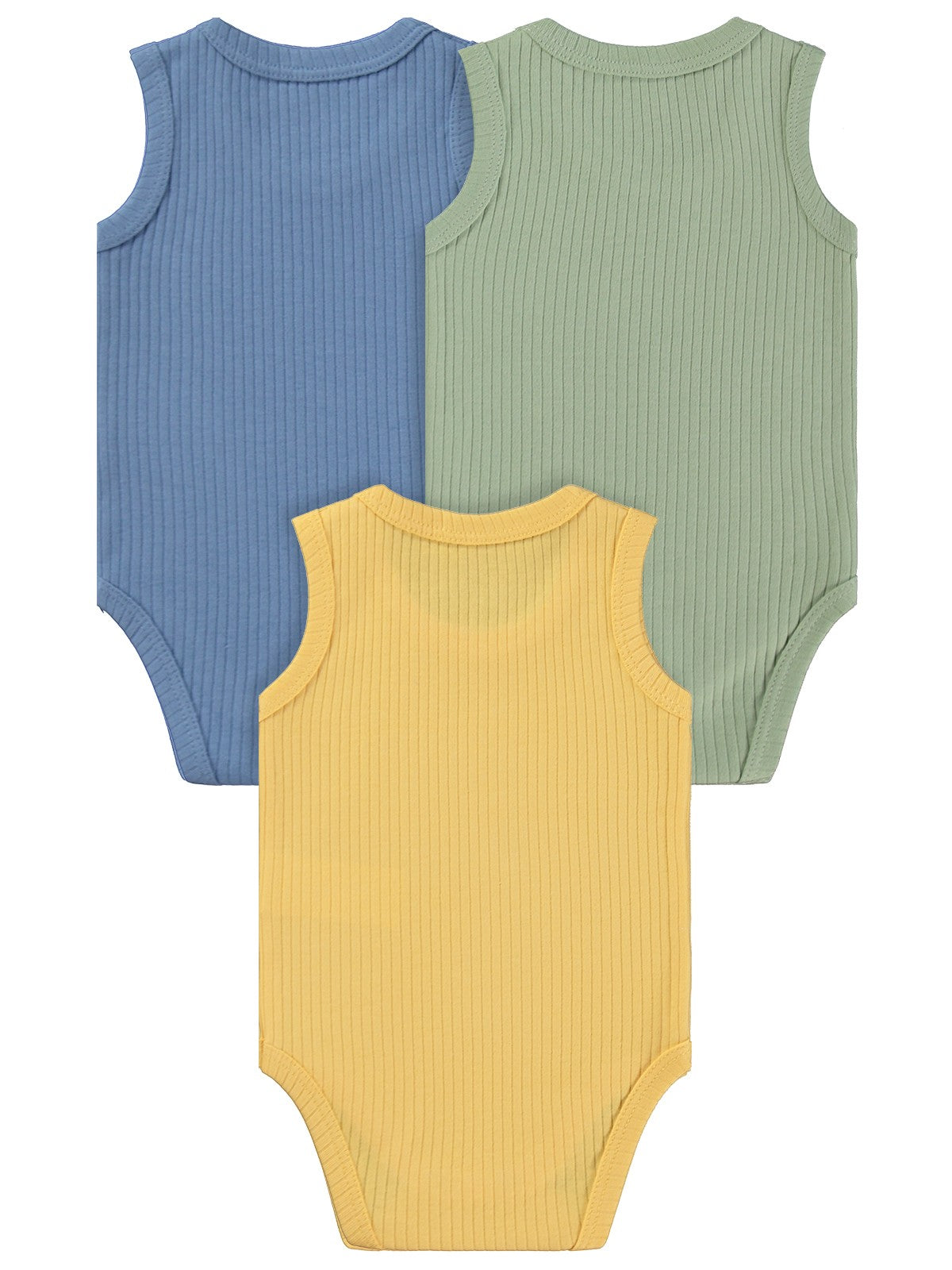 Minidamla Askılı Basic 3'lü set 1-18 Ay Çıtçıtlı Badi - Mavi