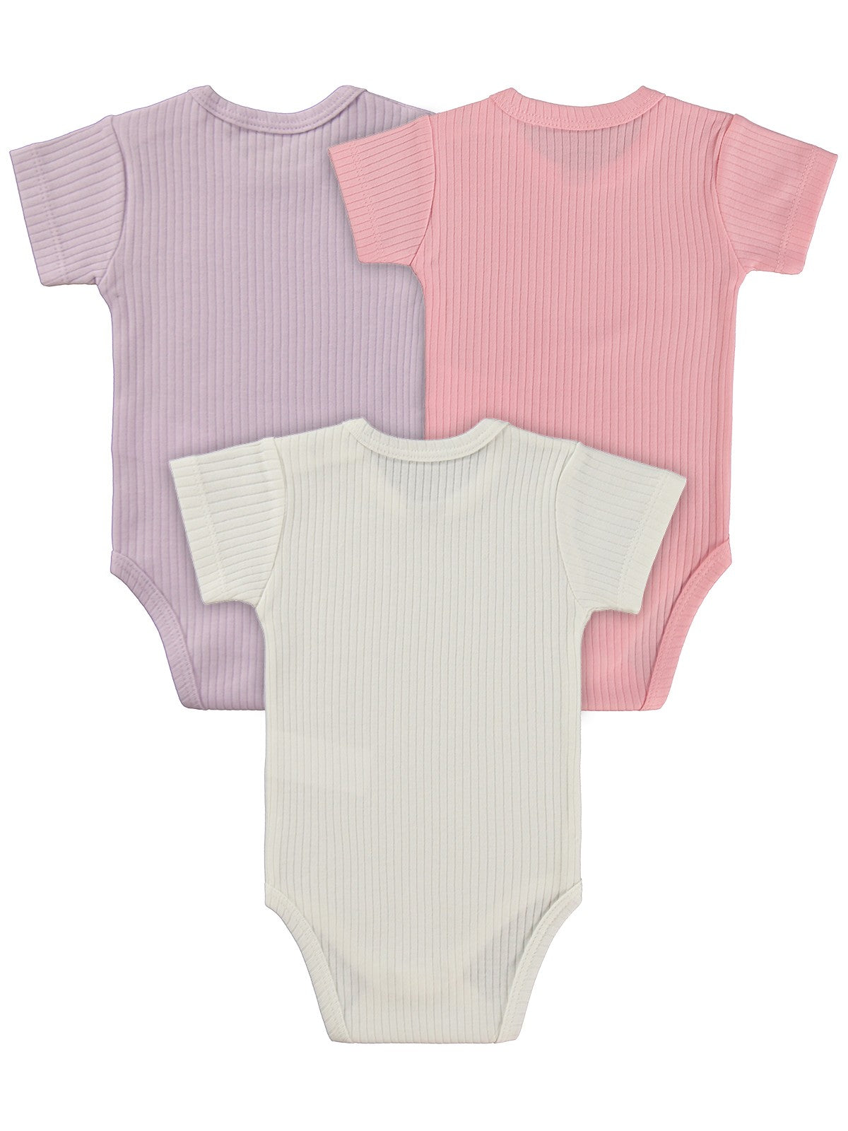 Minidamla Kısa Kol Basic 3'lü set 1-18  Ay Çıtçıtlı Badi - Mavi