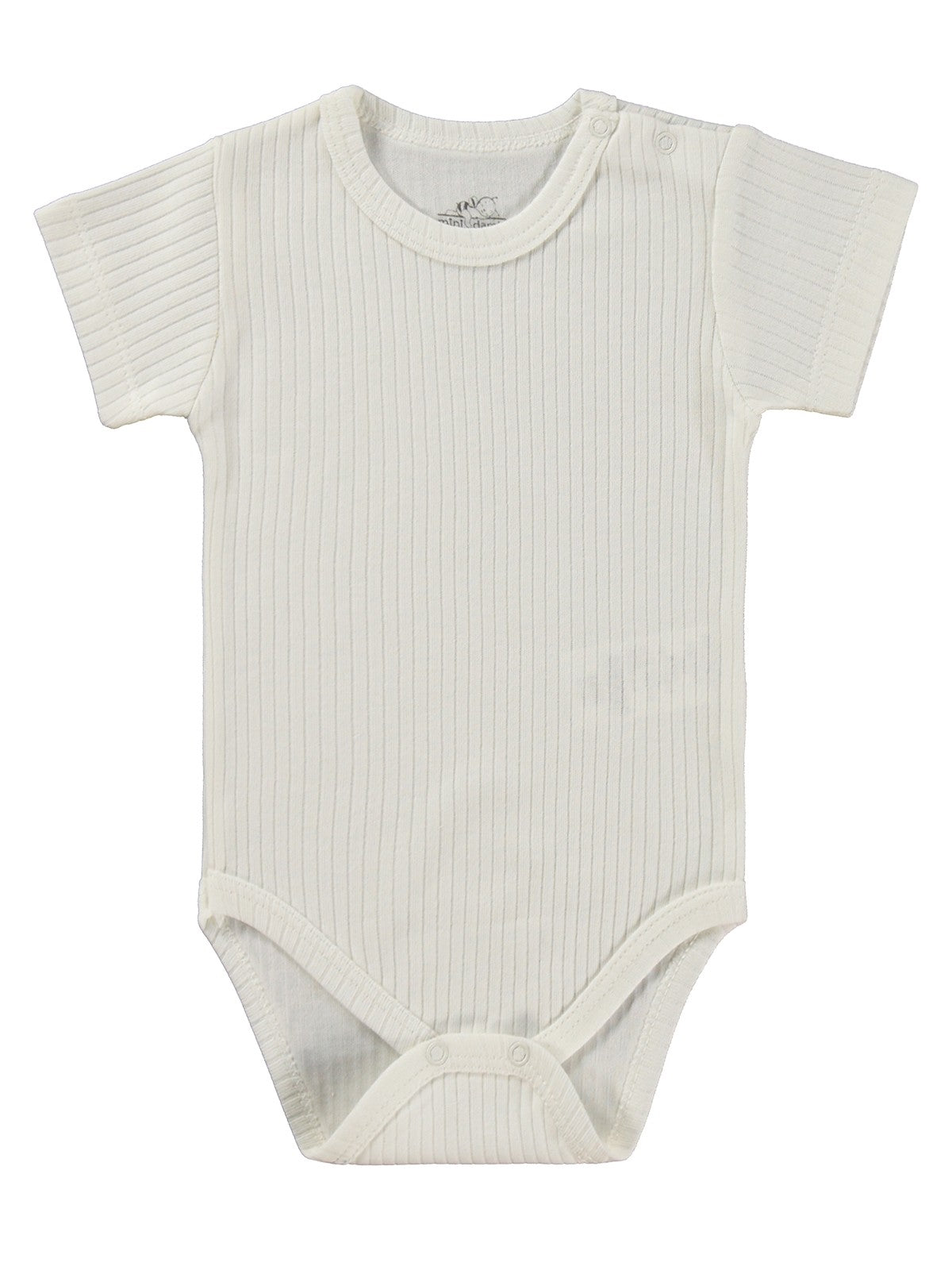 Minidamla Kısa Kol Basic 3'lü set 1-18  Ay Çıtçıtlı Badi - Pembe