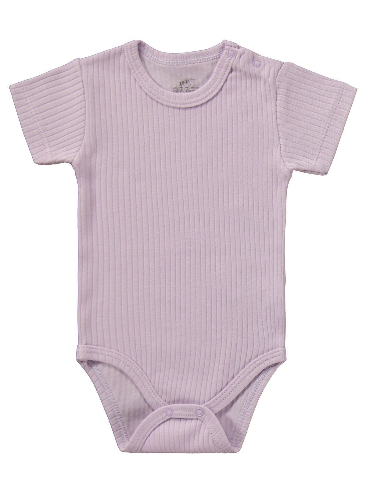 Minidamla Kısa Kol Basic 3'lü set 1-18  Ay Çıtçıtlı Badi - Pembe