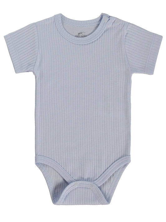 Minidamla Kısa Kol Basic 3'lü set 1-18  Ay Çıtçıtlı Badi - Mavi