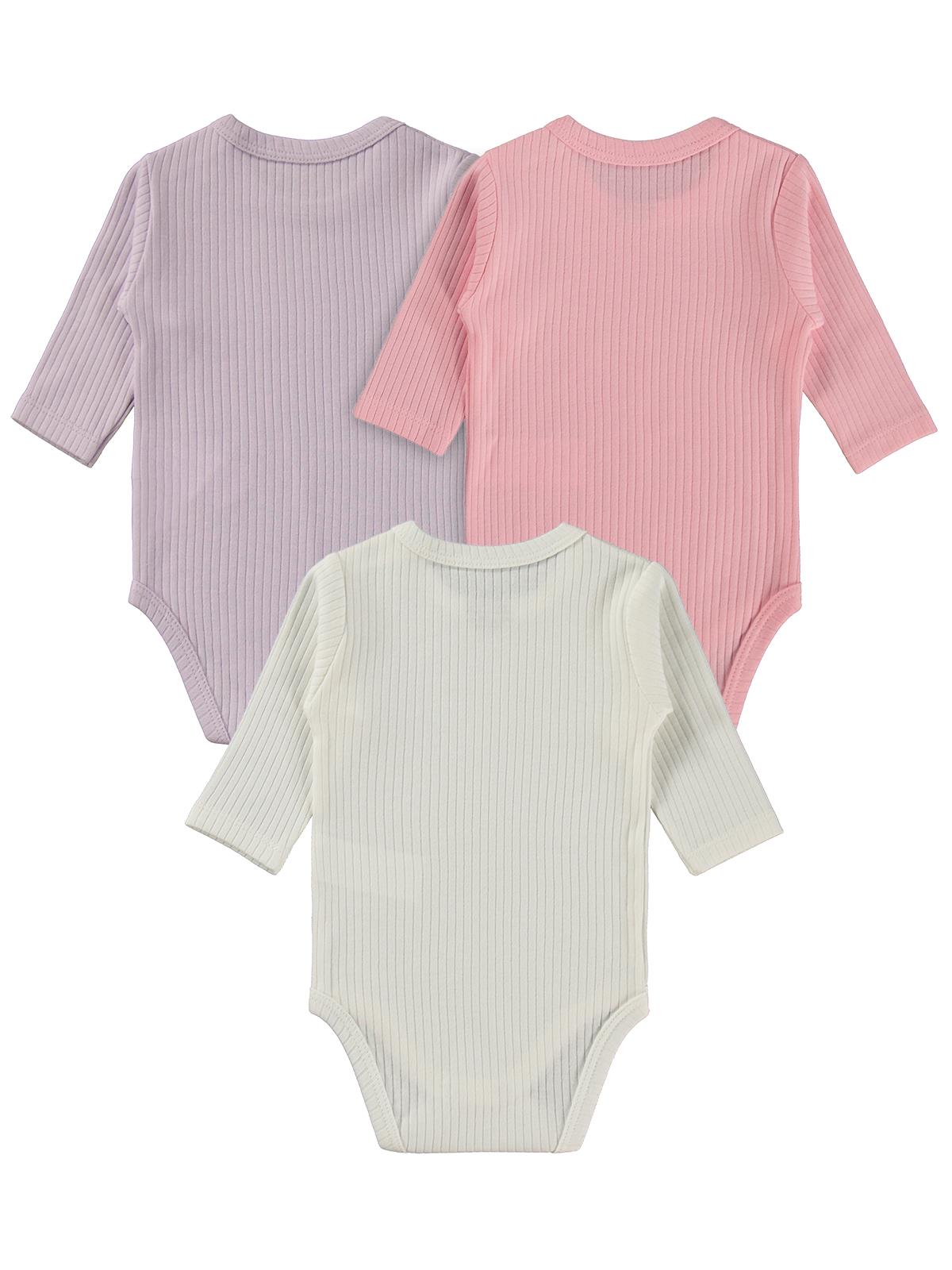 Minidamla Uzun Kol Basic 3'lü set 1-18 Ay Çıtçıtlı Badi - Sarı