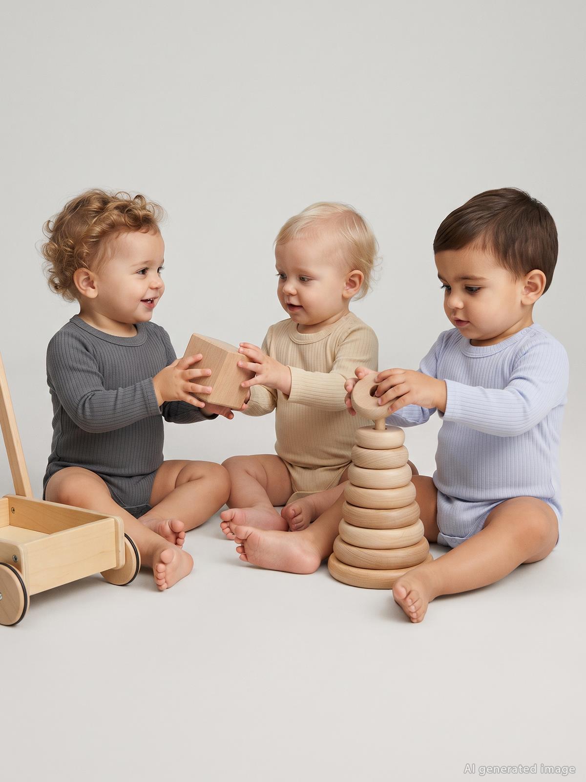 Minidamla Uzun Kol Basic 3'lü set 1-18 Ay Çıtçıtlı Badi - Sarı