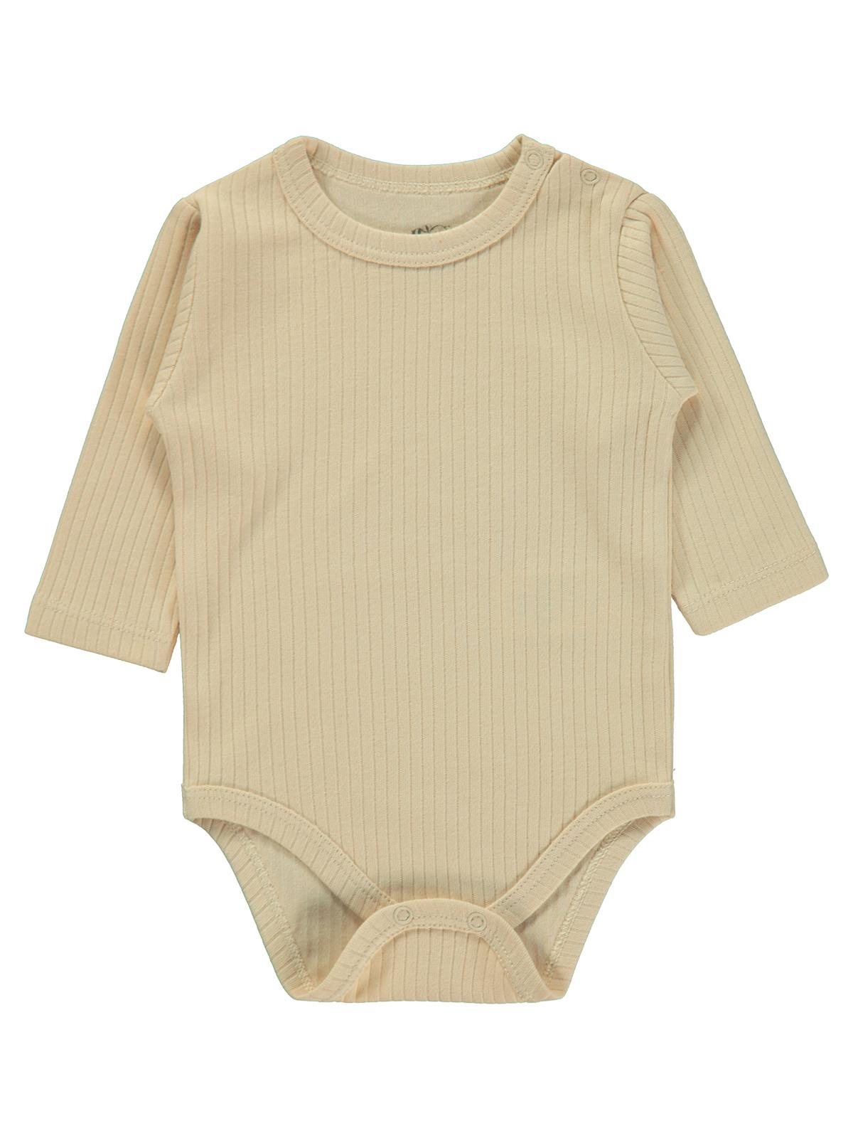 Minidamla Uzun Kol Basic 3'lü set 1-18 Ay Çıtçıtlı Badi - Mavi