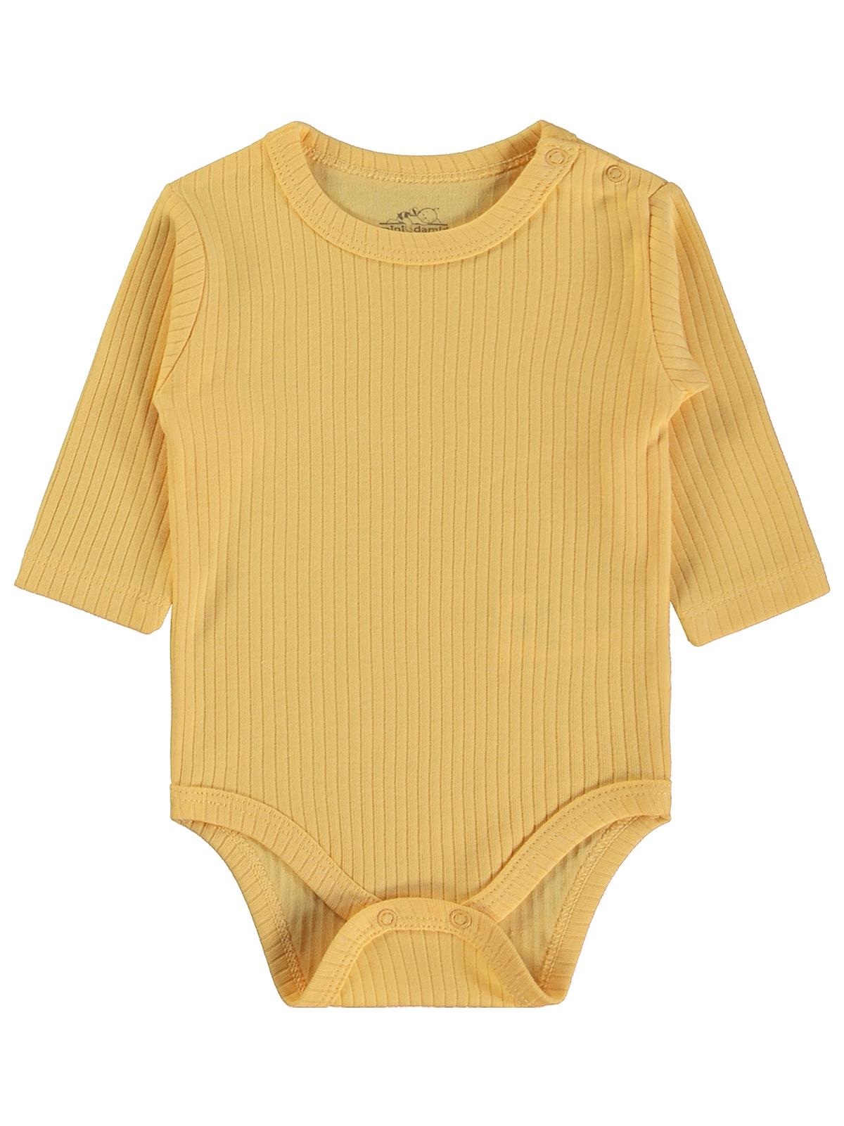 Minidamla Uzun Kol Basic 3'lü set 1-18 Ay Çıtçıtlı Badi - Mavi