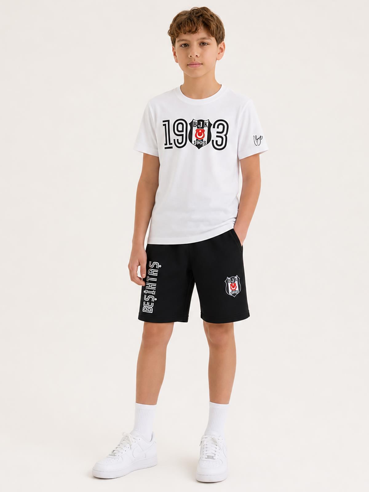 Beşiktaş 1903 Klasik Büyük Çocuk 10-13 Yaş Takım - Beyaz