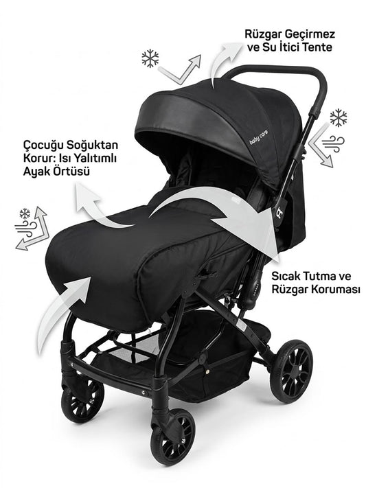 Babycare Capron Çift Yönlü Bebek Arabası - Siyah