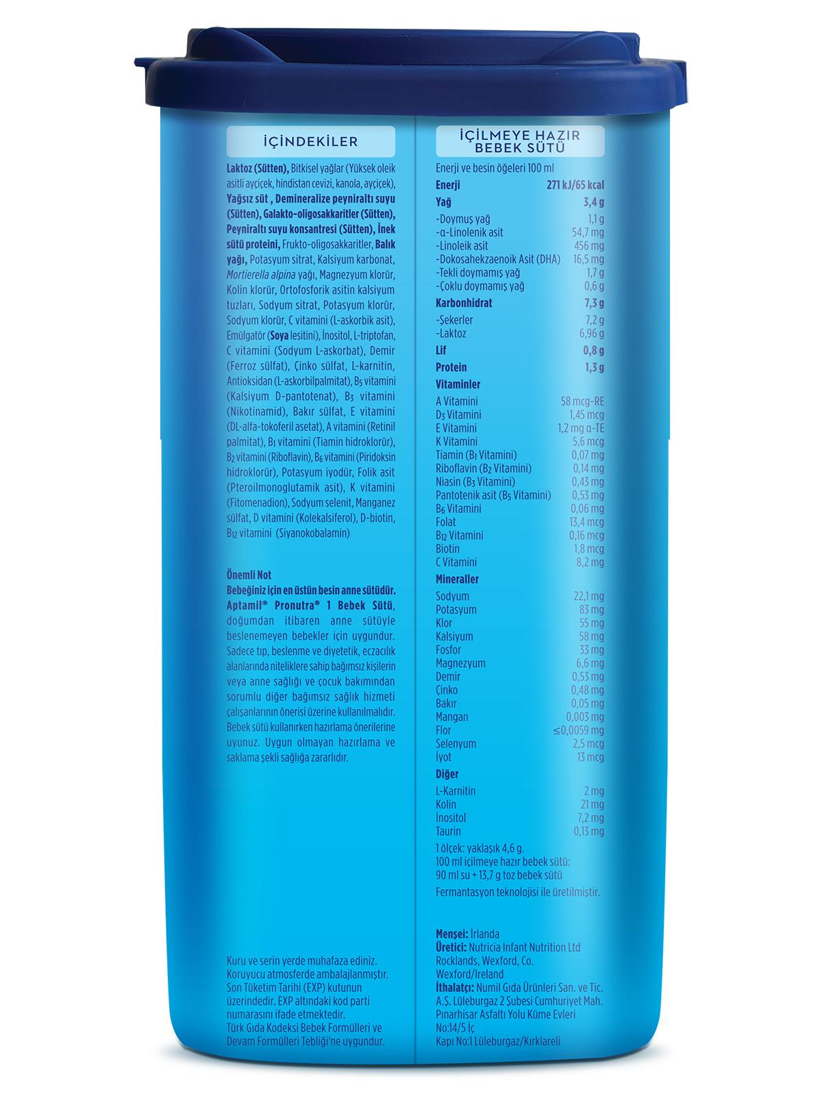 Aptamil 1 Bebek Sütü 800 g 0-6 Ay Akıllı Kutu