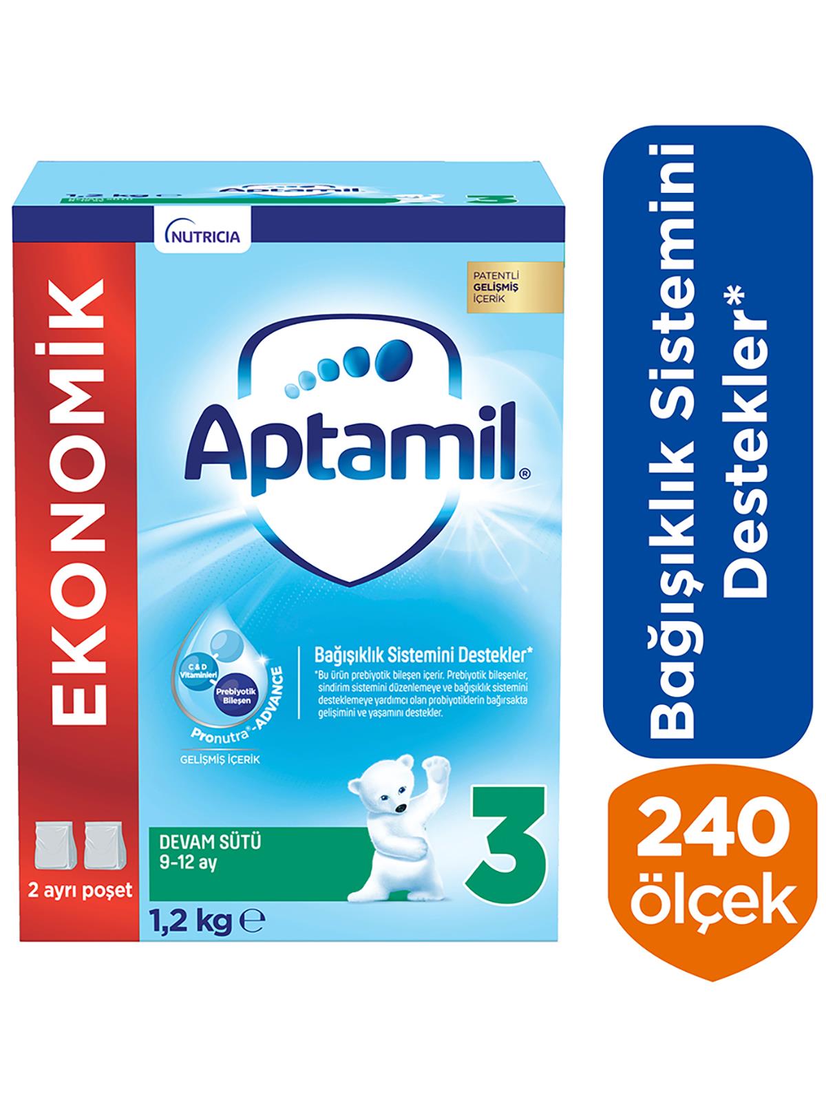 Aptamil 3 Devam Sütü 1200 g 9-12 Ay - Standart