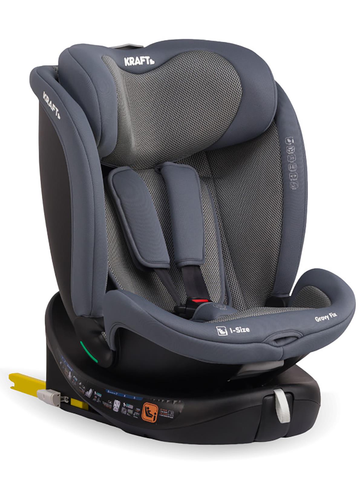 Kraft Grovy I-Size Oto Koltuğu 0-36 Kg (40-150 Cm) - Gri