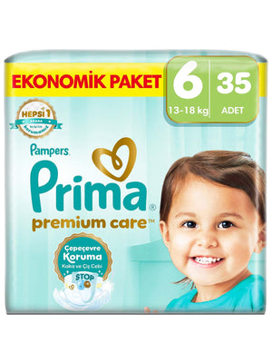 Prima Premium Care 6 Beden Bebek Bezi Extra Large Ekonomik Paket 35 Adet